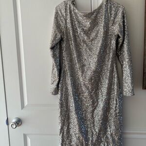 Polo by Ralph Lauren Silver Long Sleeve Dress